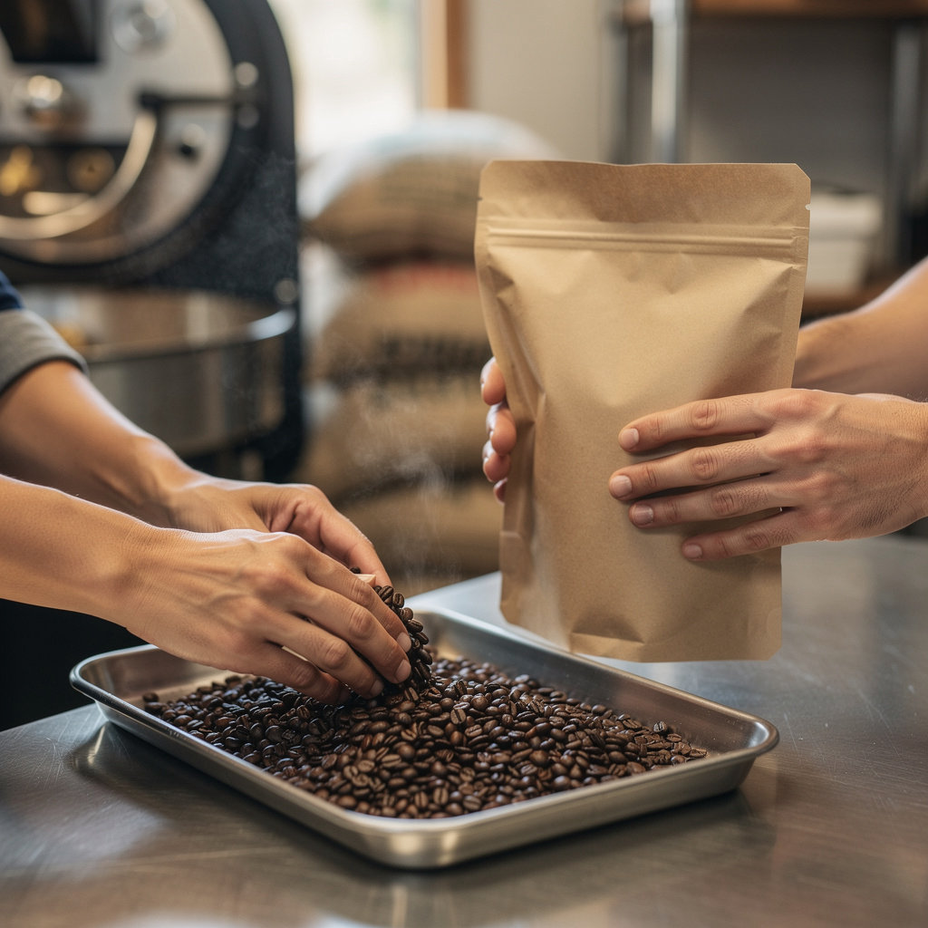 Mountain View Coffee Roasters Asheville wholesale coffee partnership meeting in a modern café